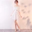 Chic / Beautiful 2017 White Graduation Dresses Strapless Lace Backless Pierced Homecoming Formal Dresses