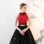 Chic / Beautiful Black Prom Dresses 2018 A-Line / Princess Tulle High Neck Appliques Beading Printing Prom Formal Dresses
