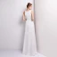 Modest / Simple White Evening Dresses  2018 A-Line / Princess Floor-Length / Long U-Neck Zipper Polyester Evening Party Formal Dresses