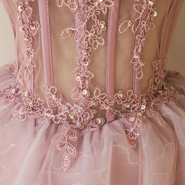 Chic / Beautiful Purple Graduation Dresses 2017 A-Line / Princess Tulle Appliques Strapless Backless Beading Homecoming Formal Dresses