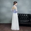 Chinese style Royal Blue Floor-Length / Long Evening Dresses  2018 A-Line / Princess 3/4 Sleeve Backless Printing Tulle Evening Party Formal Dresses