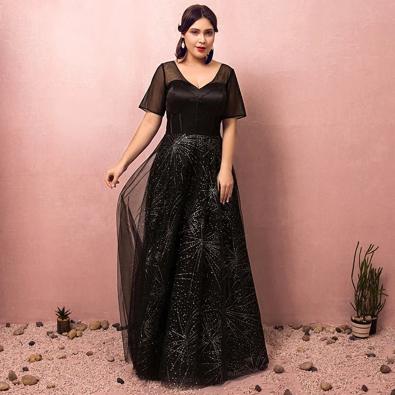 corset evening dresses plus size Plus-Size Long Prom Dress with Corset Back