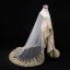 Unique Champagne Mariage Tulle En Dentelle Appliques Voile De Mariée 2018