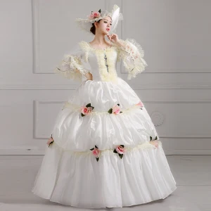 Vintage Originale Ivoire Gonflée Robe Boule Robe De Bal 2018 U Cou Tulle Lacer 3 4 Manches Perlage Fleur Robe De Ceremonie