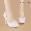 Fine Hvit 2019 Bryllup Appliques Beading Perle Engagement Brudesko
