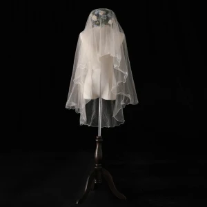 Sparkly Bling Bling Champagne Short Wedding Veils 2019 Tulle Beading Sequins Glitter Wedding Accessories