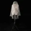Sparkly Bling Bling Champagne Korte Brudeslør 2019 Tyll Beading Paljetter Glitter Bryllup Tilbehør