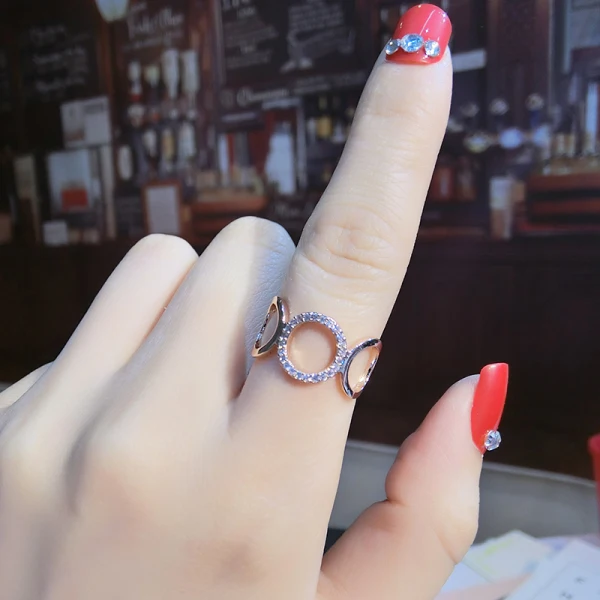 Modest / Simple Gold Ring Lucky Metal Rhinestone Beach Casual Rings 2019 Accessories