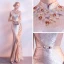 Scintillantes Champagne Robe De Soirée 2017 Trompette / Sirène Perlage Glitter Perle Paillettes Soirée Robe De Ceremonie