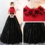Chic / Beautiful Black Prom Dresses 2018 A-Line / Princess Tulle High Neck Appliques Beading Printing Prom Formal Dresses