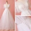 Schöne Weiß Kapelle-Schleppe Hochzeit 2018 A Linie U-Ausschnitt Tülle Strass Applikationen Rückenfreies Perlenstickerei Brautkleider