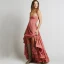 Modest / Simple Blushing Pink Floor-Length / Long Maxi Dresses 2018 A-Line / Princess Beach Strappy Rayon Spaghetti Straps Summer Women's Clothing