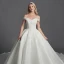 Glitzernden Bling Bling Weiß Ballkleid Brautkleider / Hochzeitskleider 2020 Gekreuzte Träger Off Shoulder Rückenfreies Perlenstickerei Pailletten Kapelle-Schleppe Hochzeit