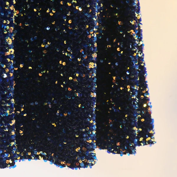 Étourdissant Scintillantes Noire Grande Taille Robe De Fete 2020 Princesse 1/2 Manches Col v profond Perlage Paillettes Mi-Longues de retour Soirée Été Robe De Ceremonie