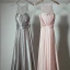 Amazing / Unique Grey Court Train Evening Dresses  2018 Charmeuse A-Line / Princess U-Neck Zipper Up Backless Beading Evening Party Formal Dresses
