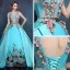 Flower Fairy Jade Green Floor-Length / Long Ball Gown Prom Dresses 2018 Ankle Strap Charmeuse U-Neck Appliques Formal Dresses