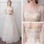 Chic / Beautiful White Evening Dresses  2019 A-Line / Princess U-Neck Lace Tulle Appliques Backless Embroidered Beach Church Formal Dresses