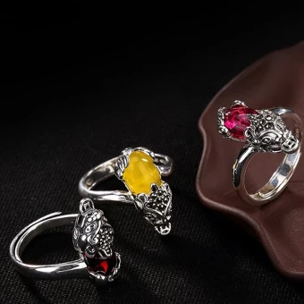 Luxury Gorgeous Fuchsia Lucky Faith Ring Sterling Silver Evening Party Rings 2019 Accessories