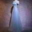 Élégant 2017 Rougissant Rose Robe De Soirée Chiffon Fait main Appliques Princesse Dos Nu Bustier Soirée Robe De Ceremonie