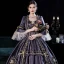 Vintage / Retro Classic Medieval Grey Evening Dresses 2021 Beading Pearl Embroidered Floor-Length / Long U-Neck 1/2 Sleeves Cosplay Dancing Winter Ball Gown Prom Dresses