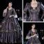 Vintage / Retro Classic Medieval Grey Evening Dresses 2021 Beading Pearl Embroidered Floor-Length / Long U-Neck 1/2 Sleeves Cosplay Dancing Winter Ball Gown Prom Dresses