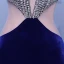 Modern / Fashion Navy Blue Evening Dresses  2018 Trumpet / Mermaid High Neck Tulle Backless Beading Rhinestone Evening Party Formal Dresses