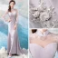 Luxury / Gorgeous Grey 2018 Evening Dresses  Summer Trumpet / Mermaid Tulle Lace High Neck Floor-Length / Long Long Sleeve Beading Appliques Backless Evening Party Formal Dresses