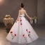 Modest / Simple White Lace Flower Prom Dresses 2022 A-Line / Princess Off-The-Shoulder Sleeveless Backless Floor-Length / Long Formal Dresses