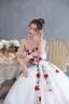 Modest / Simple White Lace Flower Prom Dresses 2022 A-Line / Princess Off-The-Shoulder Sleeveless Backless Floor-Length / Long Formal Dresses