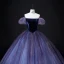 Vintage / Retro Dark Green Glitter Prom Dresses 2022 Ball Gown Off-The-Shoulder Puffy Short Sleeve Backless Floor-Length / Long Prom Formal Dresses