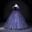 Vintage / Retro Dark Green Glitter Prom Dresses 2022 Ball Gown Off-The-Shoulder Puffy Short Sleeve Backless Floor-Length / Long Prom Formal Dresses