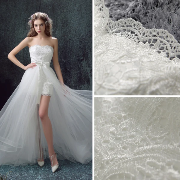 Chic / Beautiful White Beach Wedding Dresses 2017 A-Line / Princess Detachable Strapless Sleeveless Backless Sash