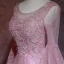 Elegant Candy Pink Pierced Evening Dresses  2018 A-Line / Princess Scoop Neck Long Sleeve Appliques Lace Beading Rhinestone Floor-Length / Long Ruffle Backless Formal Dresses