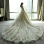 Luxury / Gorgeous Church Wedding Dresses 2017 White Ball Gown Royal Train Scoop Neck Long Sleeve Backless Pearl Appliques Flower
