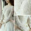 Luxury / Gorgeous Church Wedding Dresses 2017 White Ball Gown Royal Train Scoop Neck Long Sleeve Backless Pearl Appliques Flower