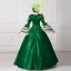 Vintage / Retro Medieval Dark Green Ball Gown Prom Dresses 2021 Square Neckline Floor-Length / Long Long Sleeve Square Flower Printing Cosplay Prom Formal Dresses