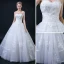 Affordable White Wedding Dresses 2018 Ball Gown Sweetheart Sleeveless Backless Appliques Lace Ruffle Floor-Length / Long