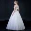 Affordable White Wedding Dresses 2018 A-Line / Princess Shoulders Sleeveless Backless Appliques Lace Beading Ruffle Floor-Length / Long