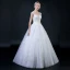 Affordable White Wedding Dresses 2018 A-Line / Princess Shoulders Sleeveless Backless Appliques Lace Beading Ruffle Floor-Length / Long