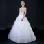 Affordable White Wedding Dresses 2018 Ball Gown Sweetheart Sleeveless Backless Gold Appliques Lace Beading Ruffle Floor-Length / Long