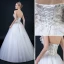Affordable White Wedding Dresses 2018 Ball Gown Sweetheart Sleeveless Backless Gold Appliques Lace Beading Ruffle Floor-Length / Long