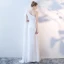 Abordable Blanche Chiffon Robe De Soirée 2018 Trompette / Sirène Une épaule Noeud Sans Manches Watteau Train Dos Nu Robe De Ceremonie