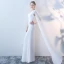 Abordable Blanche Chiffon Robe De Soirée 2018 Trompette / Sirène Une épaule Noeud Sans Manches Watteau Train Dos Nu Robe De Ceremonie
