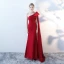 Abordable Blanche Chiffon Robe De Soirée 2018 Trompette / Sirène Une épaule Noeud Sans Manches Watteau Train Dos Nu Robe De Ceremonie