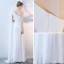 Abordable Blanche Chiffon Robe De Soirée 2018 Trompette / Sirène Une épaule Noeud Sans Manches Watteau Train Dos Nu Robe De Ceremonie