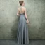 Luxury / Gorgeous Grey Evening Dresses  2018 A-Line / Princess Scoop Neck Sleeveless Beading Rhinestone Sash Floor-Length / Long Ruffle Backless Formal Dresses