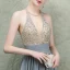 Luxury / Gorgeous Grey Evening Dresses  2018 A-Line / Princess Scoop Neck Sleeveless Beading Rhinestone Sash Floor-Length / Long Ruffle Backless Formal Dresses
