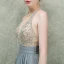 Luxury / Gorgeous Grey Evening Dresses  2018 A-Line / Princess Scoop Neck Sleeveless Beading Rhinestone Sash Floor-Length / Long Ruffle Backless Formal Dresses