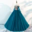 Chic / Beautiful Ink Blue Prom Dresses 2018 A-Line / Princess Off-The-Shoulder Long Sleeve Appliques Lace Floor-Length / Long Ruffle Backless Formal Dresses