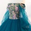 Chic / Beautiful Ink Blue Prom Dresses 2018 A-Line / Princess Off-The-Shoulder Long Sleeve Appliques Lace Floor-Length / Long Ruffle Backless Formal Dresses